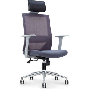 Кресло офисное NORDEN Трэнд gray/ серый пластик/серая сетка/серая ткань
