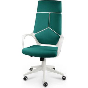 Кресло офисное NORDEN IQ белый пластик/темно-зеленая ткань