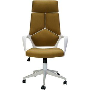 Кресло офисное NORDEN IQ white plastic-mustard белый пластик/горчичная ткань