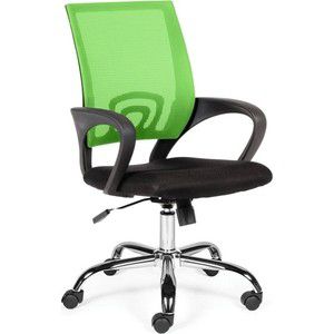 Кресло офисное NORDEN Спринг green-black база хром/зеленая сетка/черная ткань