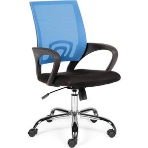 Кресло офисное NORDEN Спринг blue-black база хром/синяя сетка/черная ткань