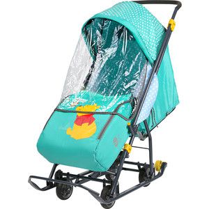 Санки коляски Nika Disney Baby 1 (С Винни изумрудный)
