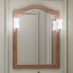 Зеркало Opadiris Лоренцо 80 с светильниками, светлый орех Р10 (Z0000006756 + 00000001041)
