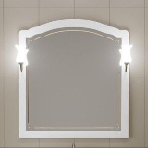 Зеркало Opadiris Лоренцо 100 с светильниками, белый матовый 9003 (Z0000008465 + 00000001041)