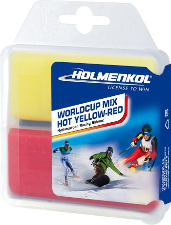 Holmenkol Мазь скольжения твердая для лыж и сноубордов HOLMENKOL Worldcup Mix HOT Yellow-Red