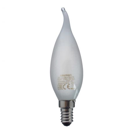 Лампа светодиодная Lexman «Свеча на ветру», E14, 4.5 Вт, 470 Лм, свет тёплый белый, матовая колба