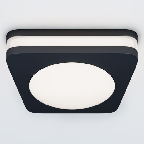 Светильник точечный встраиваемый квадратный Albina 80 мм, 3.3 м², тёплый белый свет, цвет чёрный
