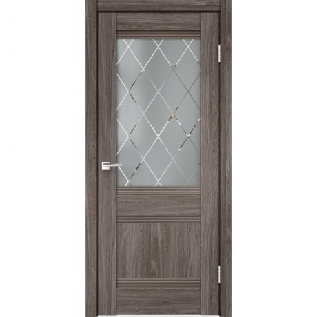 Дверь межкомнатная остеклённая «Тоскана», 70x200 см, цвет ясень анкор, с фурнитурой