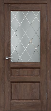 Дверь межкомнатная остеклённая «Летиция» 70x200 см, ПВХ, цвет дуб корица, с фурнитурой