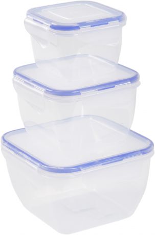 Набор контейнеров для хранения продуктов с зажимом 0.45/0.9/1.5 л