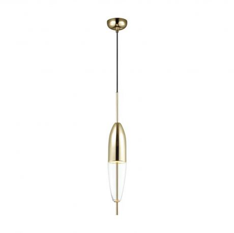Светильник подвесной светодиодный Larus 4613/5L, 0.8 м², цвет золото/прозрачный
