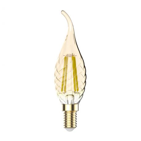 Лампа светодиодная филаментная E14 220 В 2.5 Вт свеча на ветру 250 лм янтарный свет