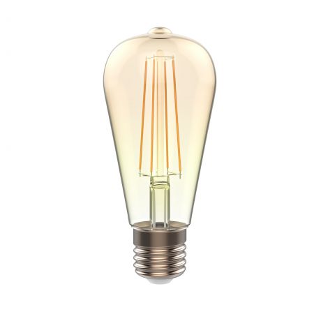 Лампа светодиодная филаментная E27 220 В 4.5 Вт декоративная прозрачная 300 лм янтарный свет