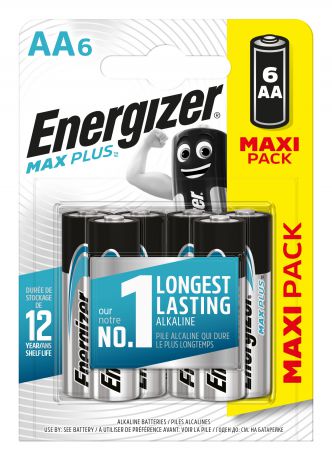 Батарейка алкалиновая Energizer Max Plus AA, 6 шт.