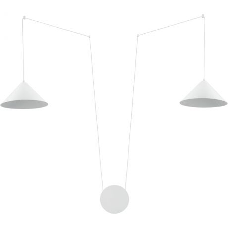 Светильник подвесной Inspire «Somerset», 2 лампы, 6 м2, подключение в розетку, с диммером, цвет белый