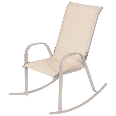 Кресло-качалка 540/620x980x910 мм, металл/ткань,  цвет бежевый