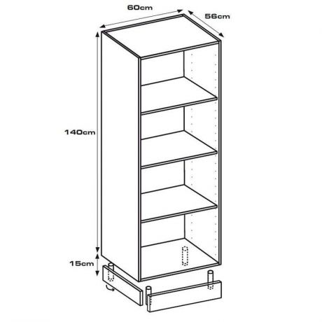 Колонка напольная 60x140x56 см, ЛДСП, цвет белый