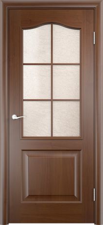 Дверь межкомнатная остеклённая Антик 90x200 см, ПВХ, цвет дуб коньяк