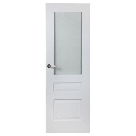 Дверь межкомнатная остеклённая Роялти 200х80 см цвет белый