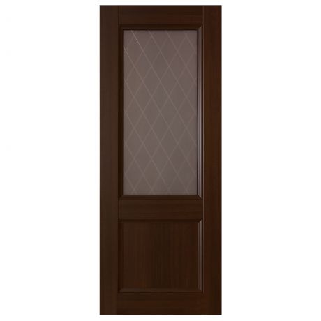 Дверь межкомнатная остеклённая 3324 КД 21-10, танганика, с фурнитурой