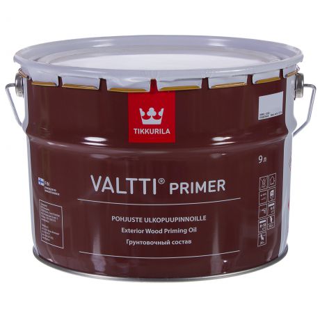 Грунтовка антисептическая Tikkurila «Valtti Primer», бесцветный, 9 л