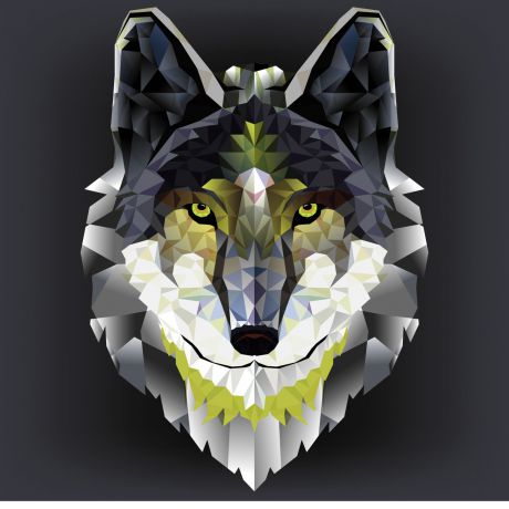 Картина на холсте «Голова волка» 30х30 см