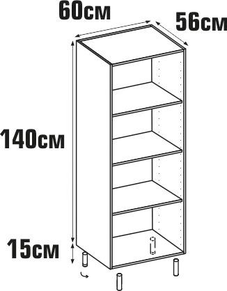 Колонка напольная 60x140x56 см, ЛДСП, цвет белый