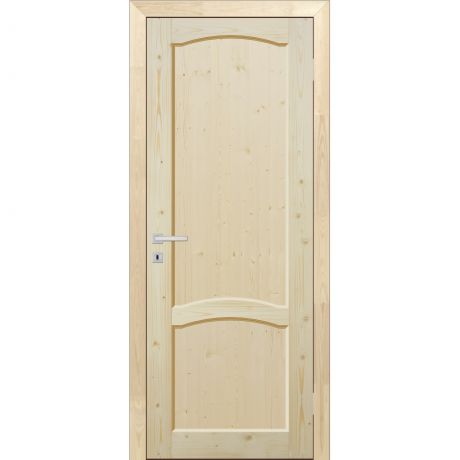 Дверь межкомнатная глухая 60x200 см, массив хвои, цвет натуральный