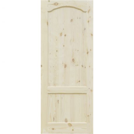 Дверь межкомнатная глухая арочное с филенкой 90x200 см, хвоя, цвет натуральный
