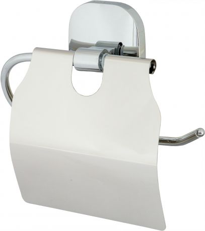 Держатель для туалетной бумаги «Квадрат» с крышкой цвет хром