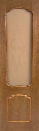 Дверь межкомнатная остеклённая Helly 60x200 см, шпон, цвет тонированный дуб