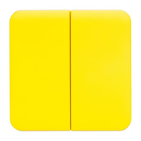 Накладка Lexman Cosy для выключателя/переключателя, 2 клавиши, цвет лимонный