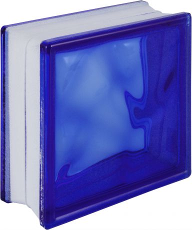 Стеклоблок Волна окрашенный в массе цвет синий