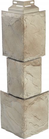 Угол наружный Fineber Камень крупный цвет мелованный белый