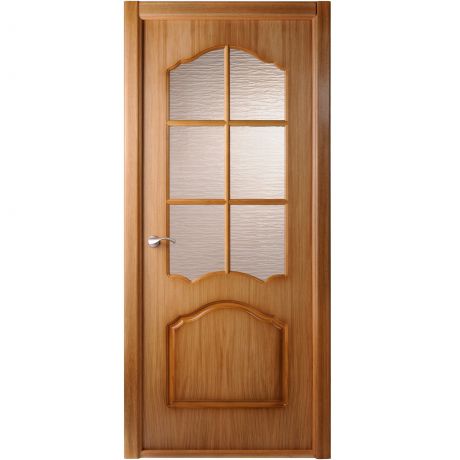 Дверь межкомнатная остеклённая Каролина 60x200 см, ламинация, цвет дуб