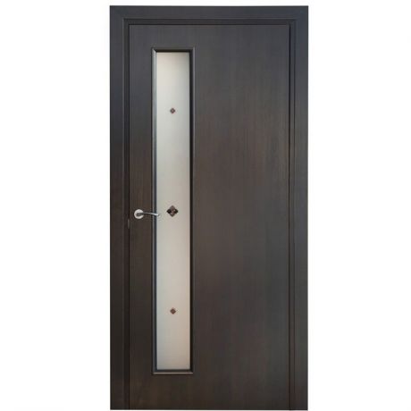 Дверь межкомнатная остеклённая Фортунато Модерн 60x200 см, ламинация, цвет венге