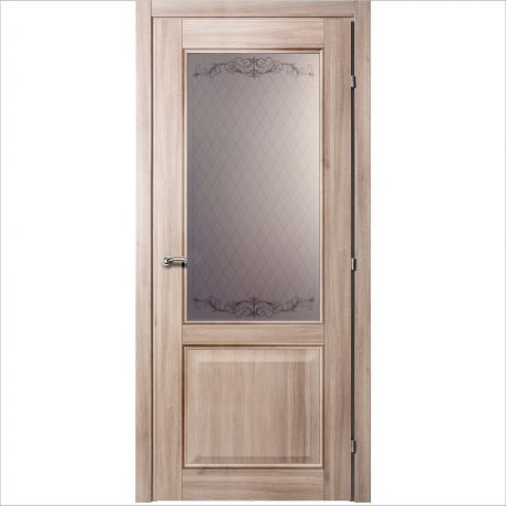Дверь межкомнатная остеклённая Катрин 70x200 см, CPL, цвет акация, с фурнитурой