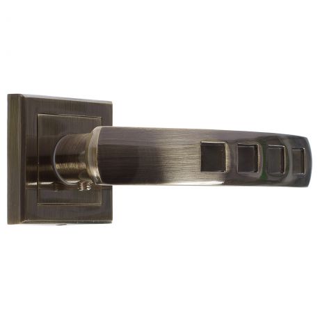 Ручки дверные на розетке Kerron DR7190, ЦАМ, цвет старая бронза