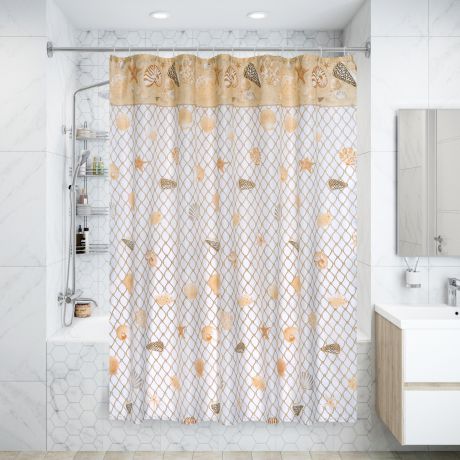 Штора для ванной комнаты «Vidage Кастель» 180х180 см цвет бежевый