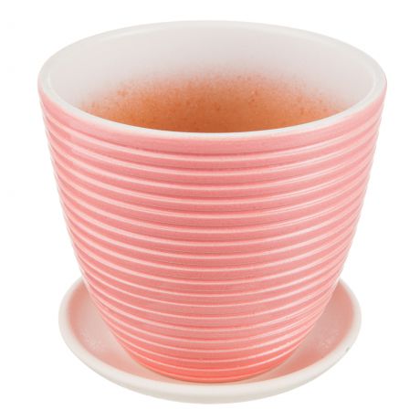 Горшок цветочный «Спираль» розовый 1.3 л 150 мм, керамика