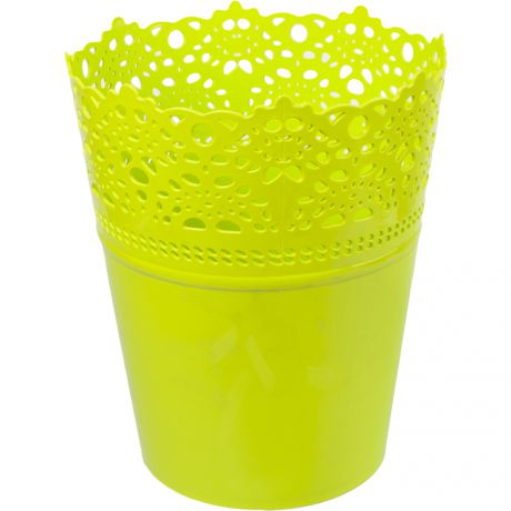Кашпо «Ажур» зелёный 185 мм, пластик