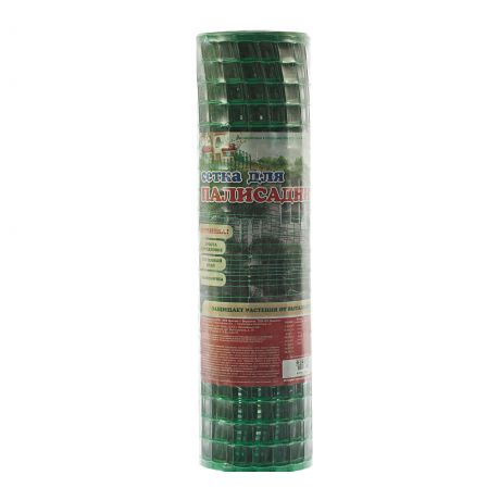 Решетка садовая, размер ячейки 24х24 мм, высота 50 см, цвет хаки-зеленый