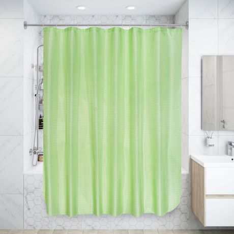 Штора для ванной комнаты «Бриллиант» 180х180 см цвет зелёный