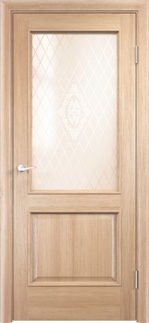 Дверь межкомнатная остеклённая Барселона дуб натуральный с фурнитурой 200х80