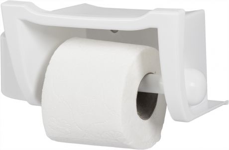 Держатель для туалетной бумаги и освежителя воздуха с полкой «Mira» без крышки цвет белый
