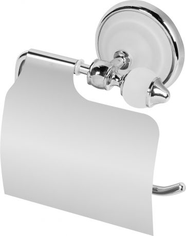 Держатель для туалетной бумаги с крышкой матовый цвет хром