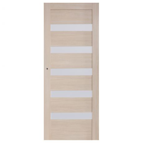 Дверь межкомнатная остеклённая Ницца 90x200 см, ПВХ, цвет кремовый, с фурнитурой