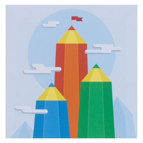 Картина на холсте «Горы из карандашей» 30х30 см