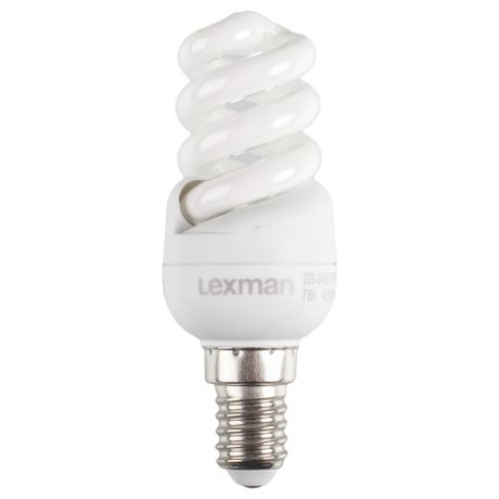 Лампа энергосберегающая Lexman спираль E14 7 Вт свет холодный белый