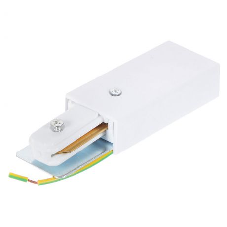 Коннектор для подключения трекового шинопровода к сети через кабель, цвет белый